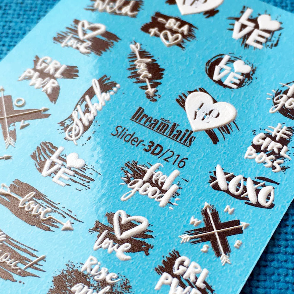 Water nail decals 3d slider 3D-216