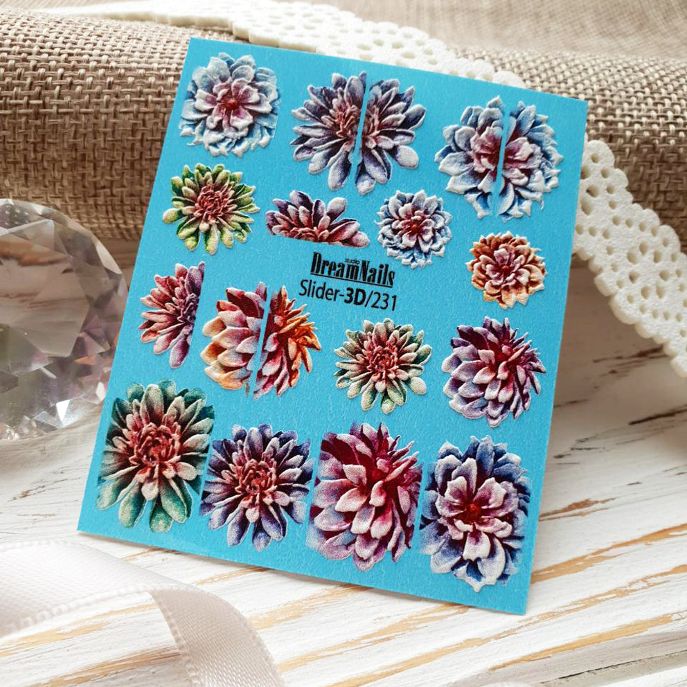 Water nail decals 3d slider 3D-231