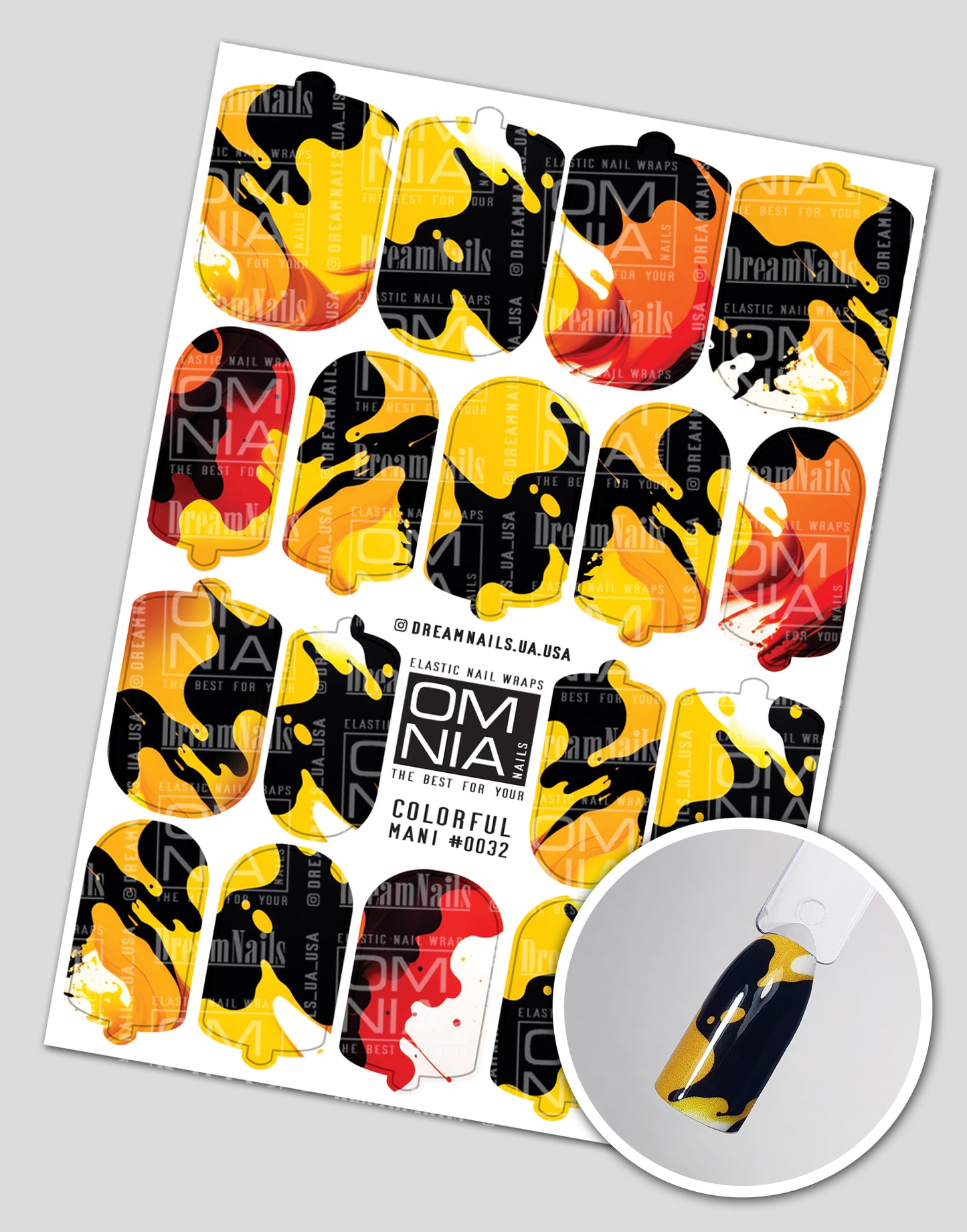 Nail wraps mani colorful M-32