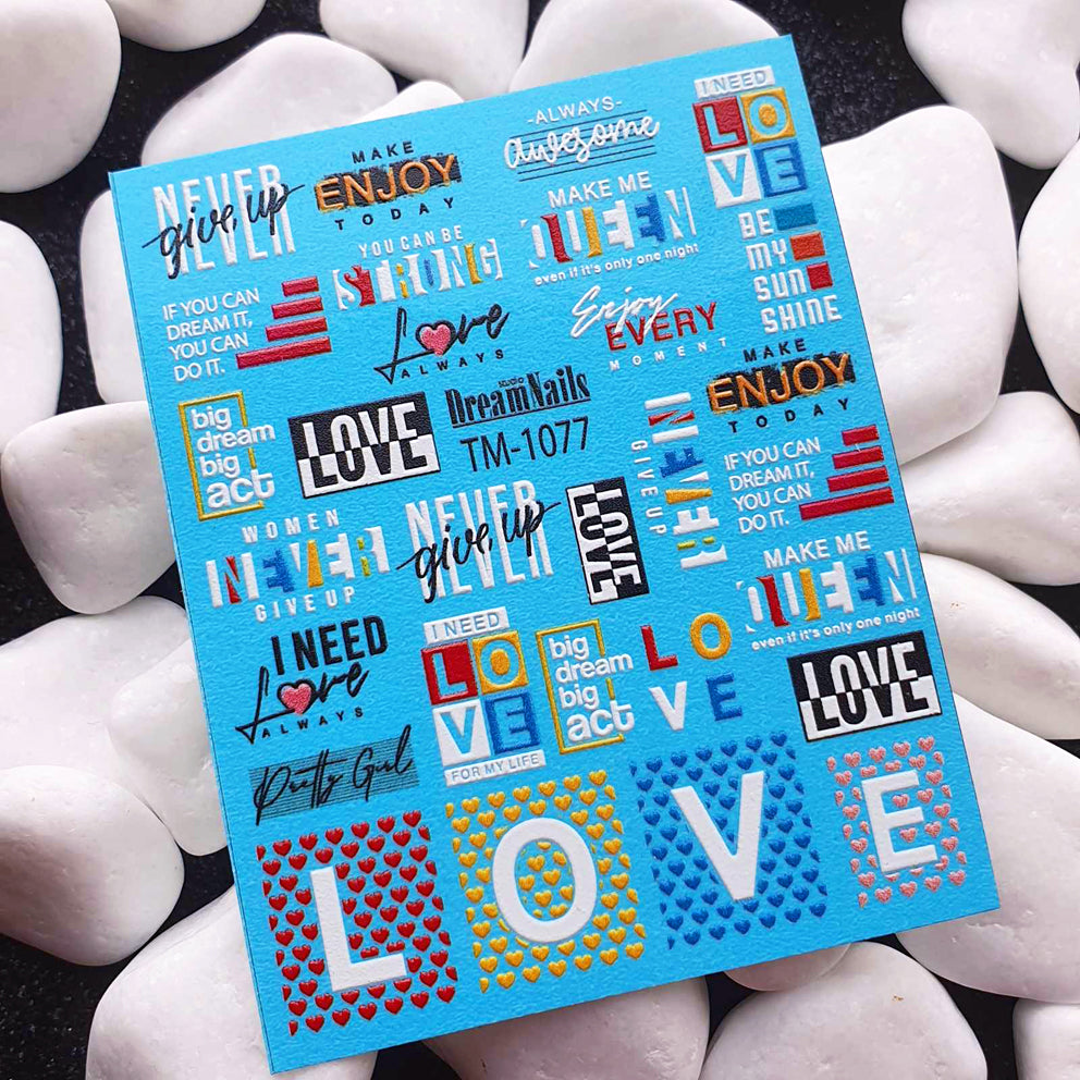 Water nail decals 2d color TM-1077