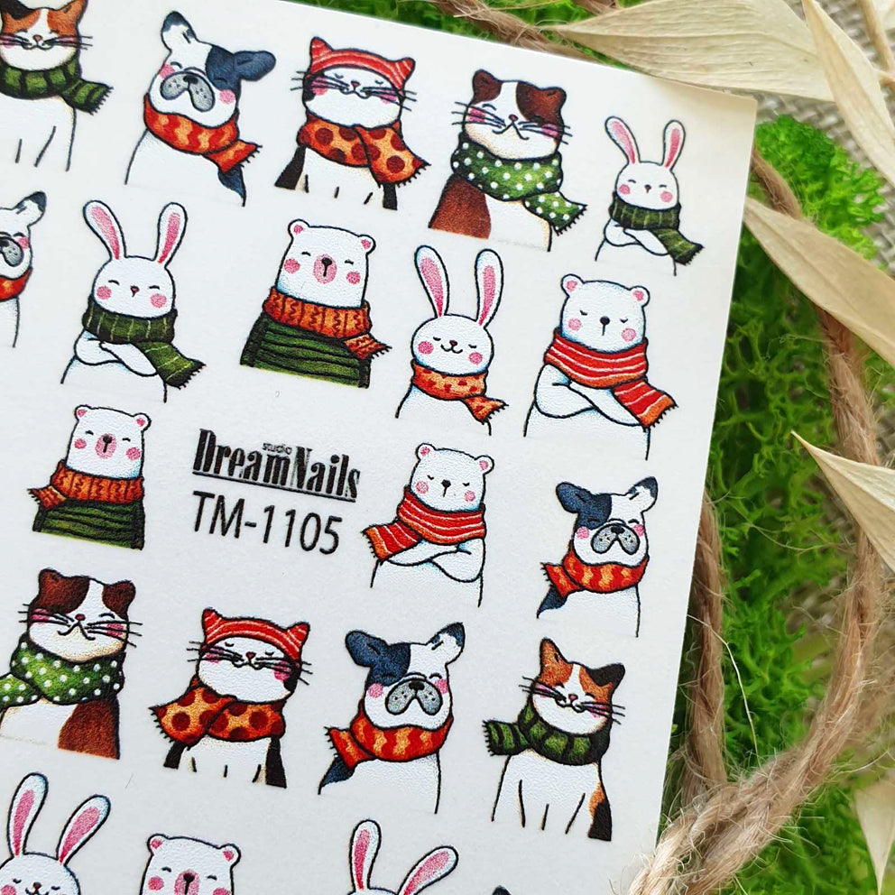 Water nail decals 2d color TM-1105