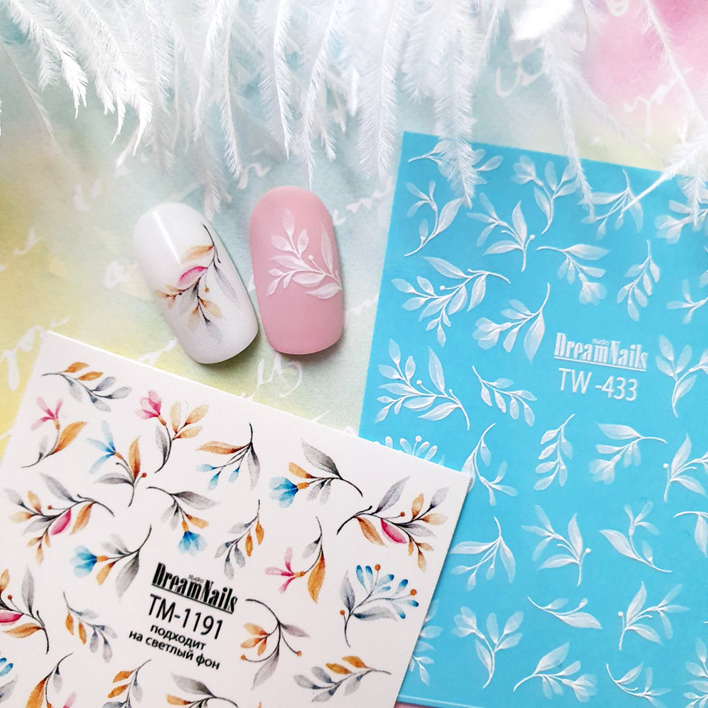 Water nail decals 2d color TM-1191