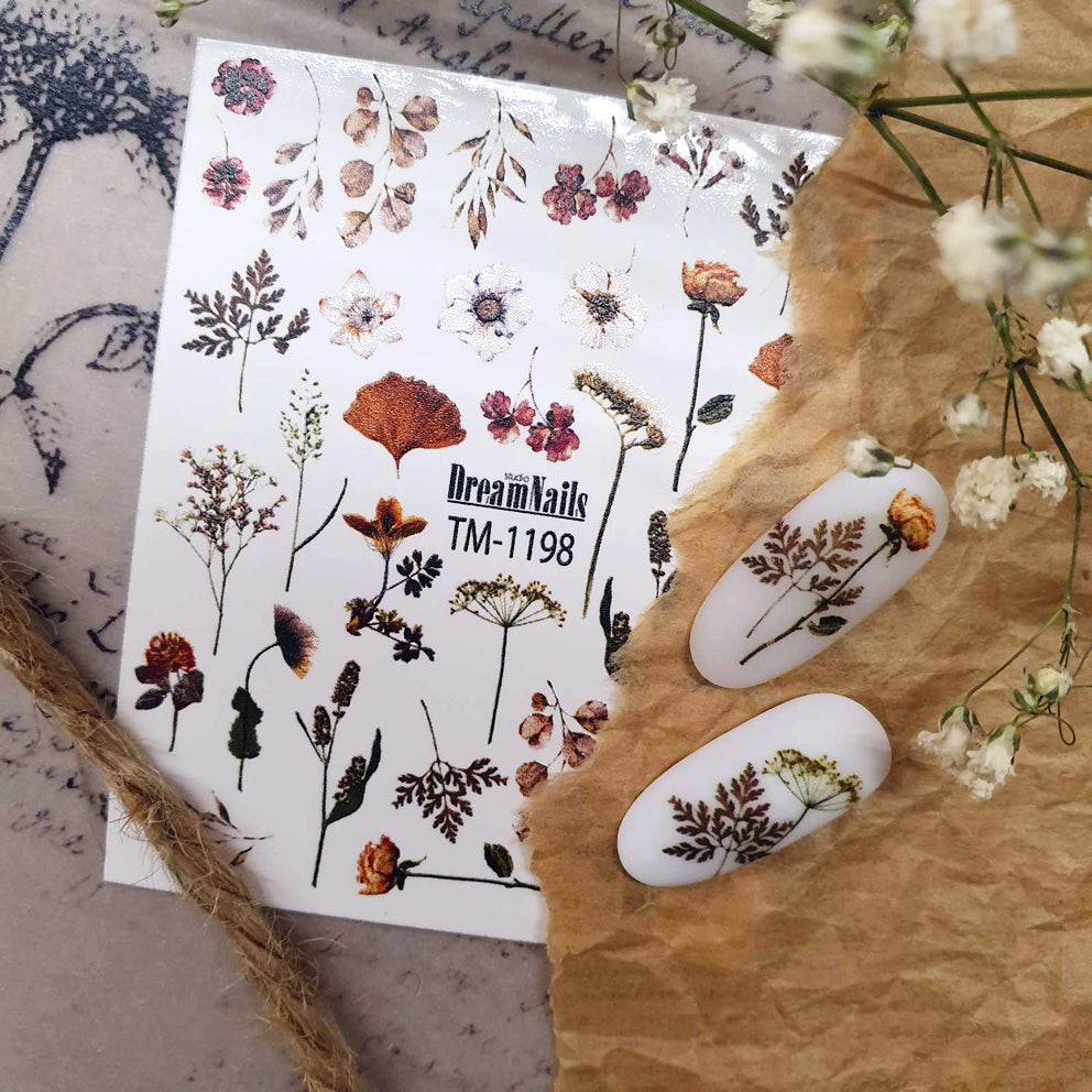 Water nail decals 2d color TM-1198