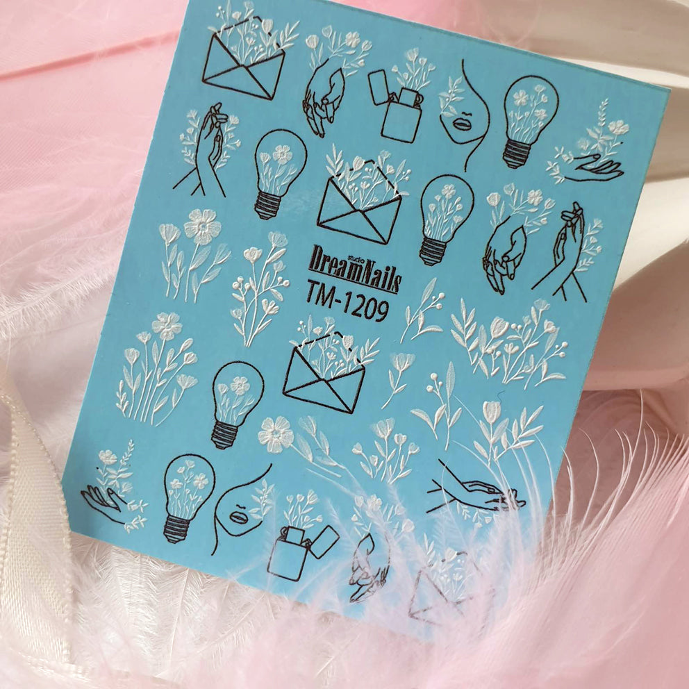 Water nail decals 2d color TM-1209