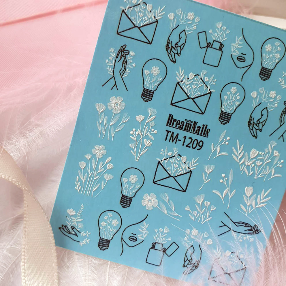 Water nail decals 2d color TM-1209