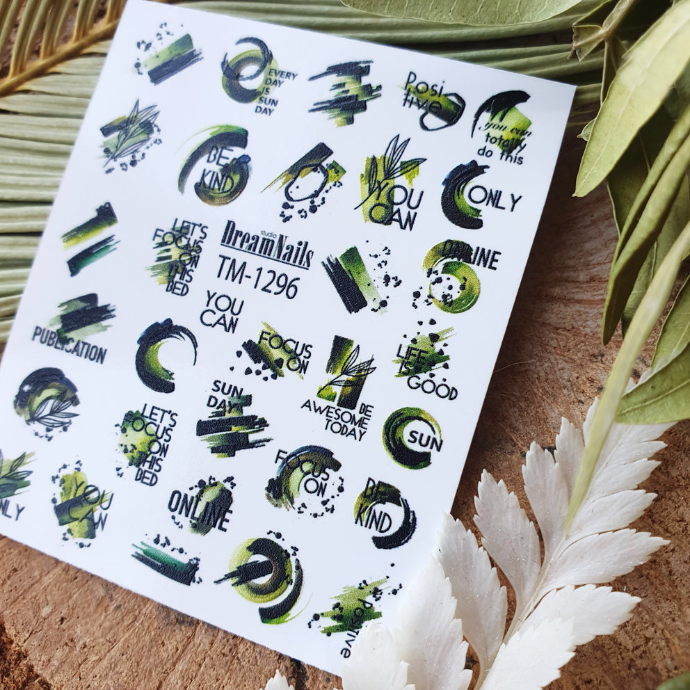 Water nail decals 2d color TM-1296
