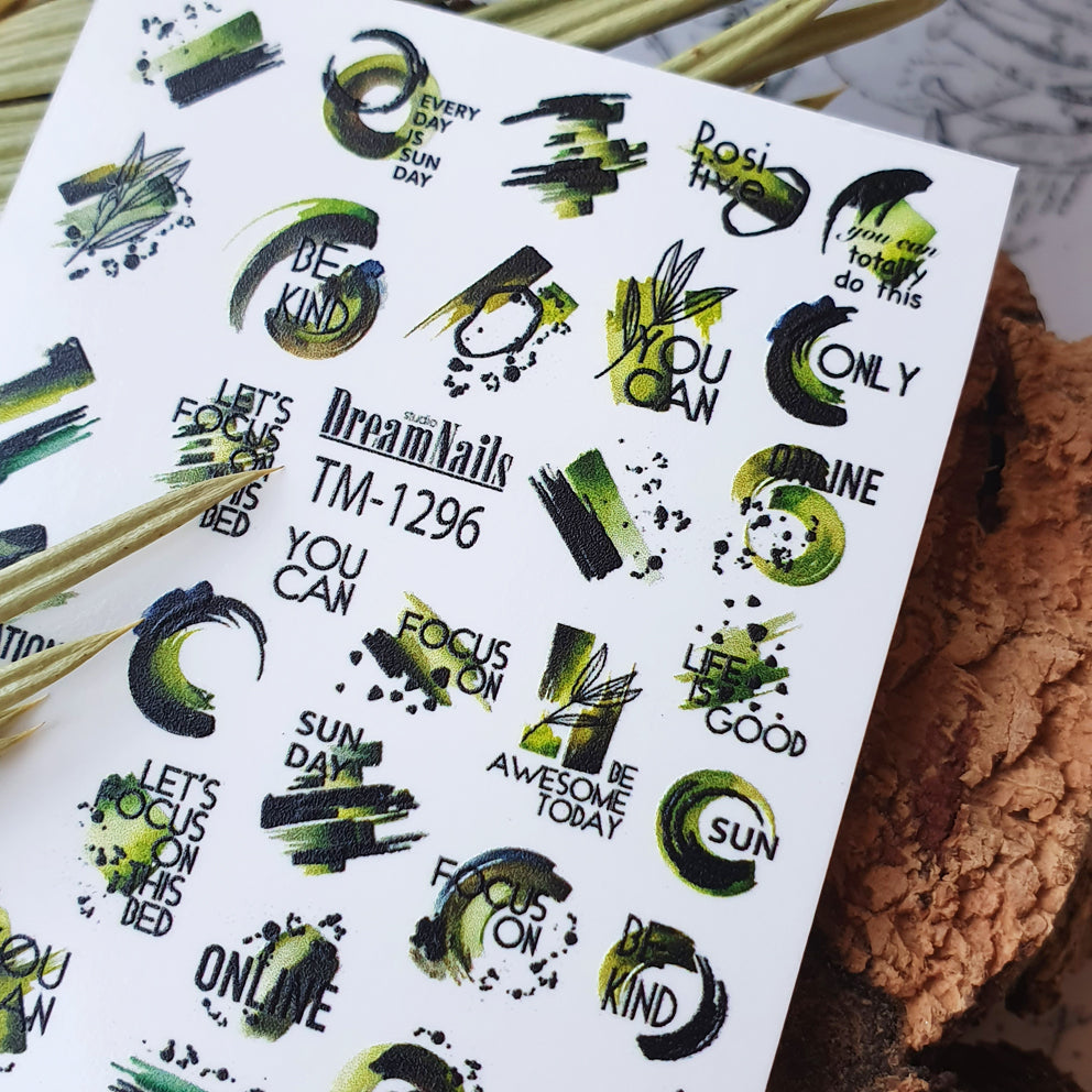 Water nail decals 2d color TM-1296