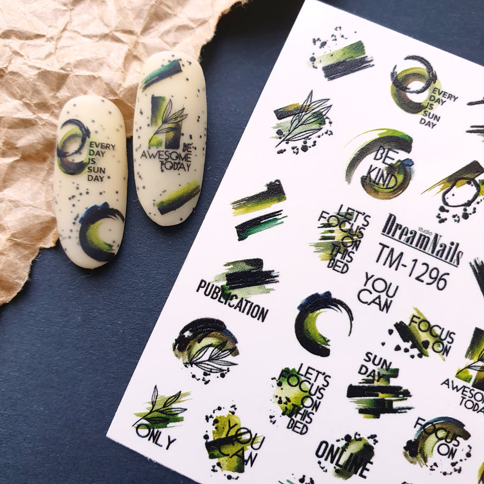 Water nail decals 2d color TM-1296