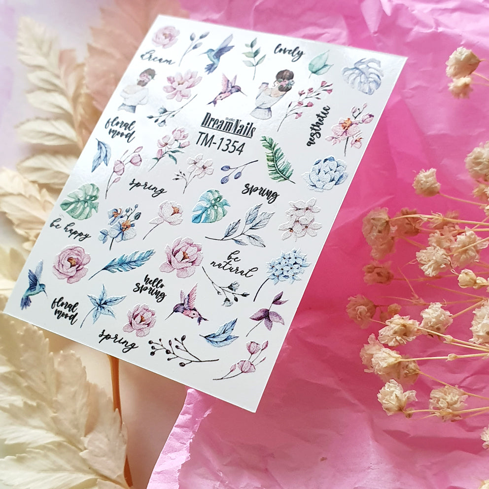 Water nail decals 2d color TM-1354
