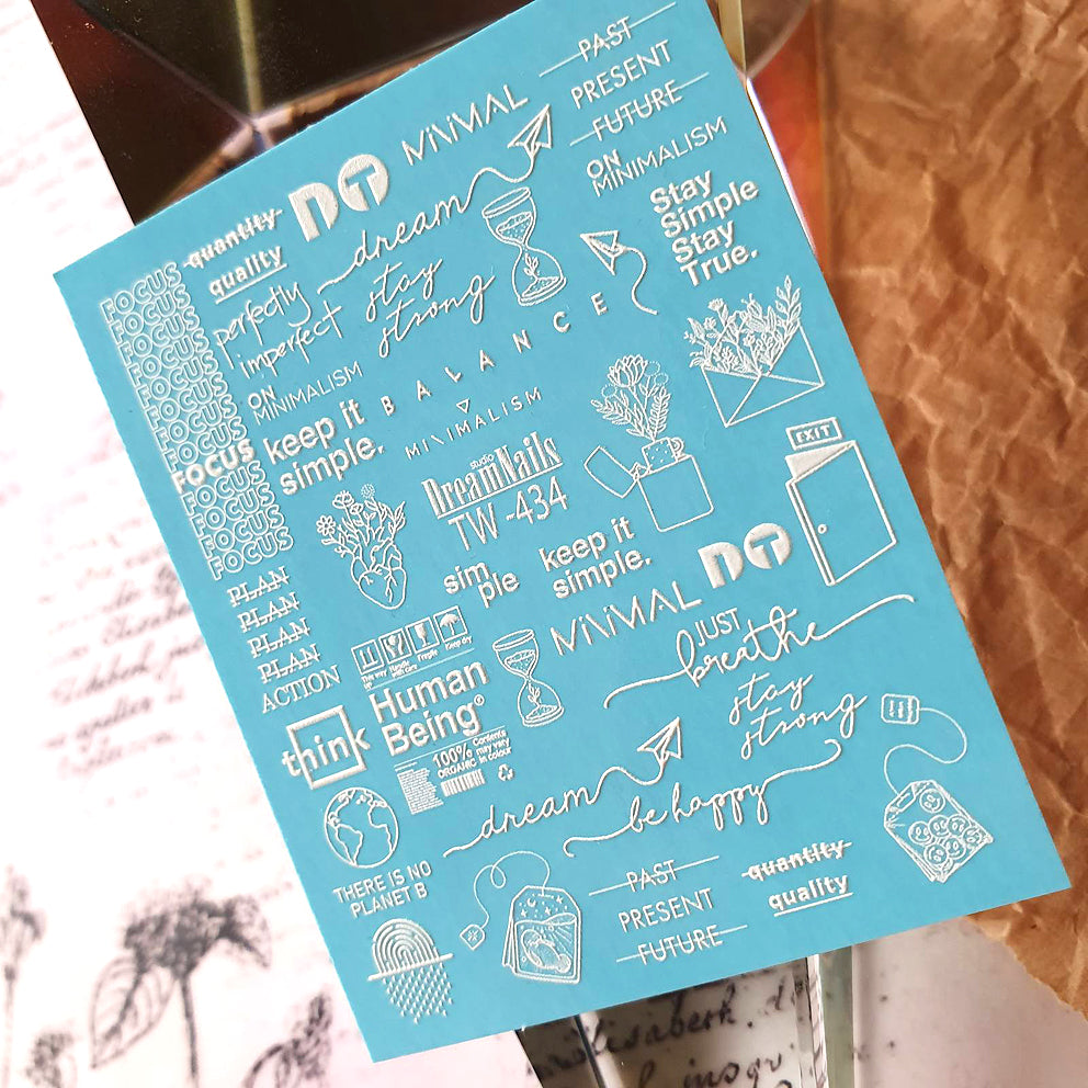 Water nail decals 2d white TW-434