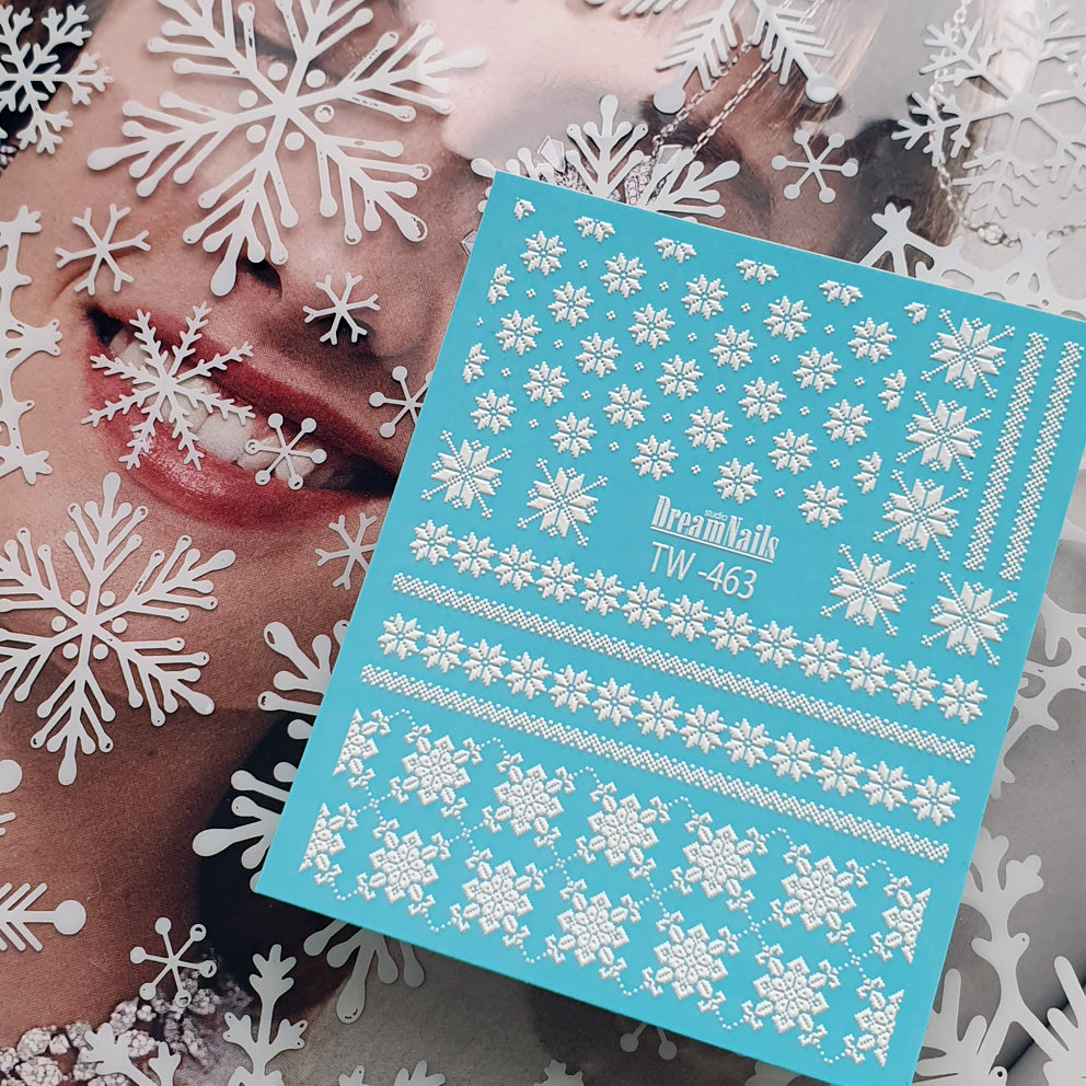 Water nail decals 2d white TW-463