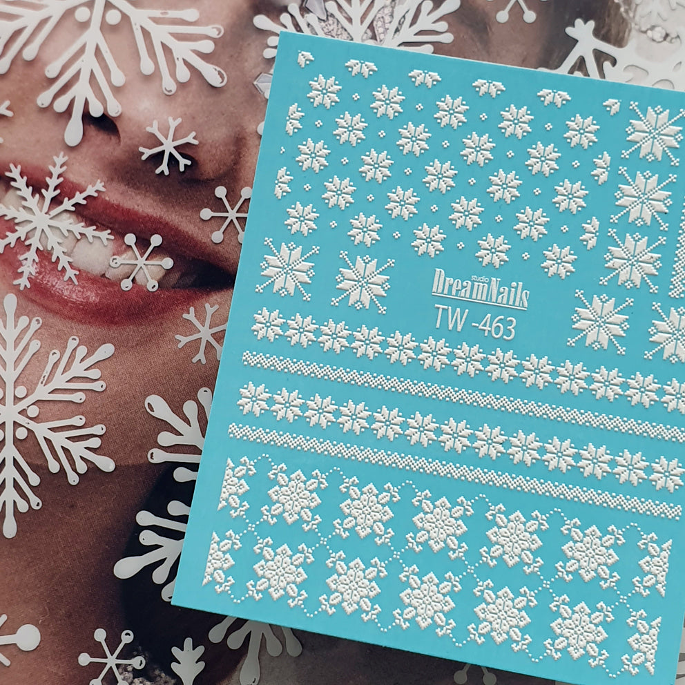 Water nail decals 2d white TW-463