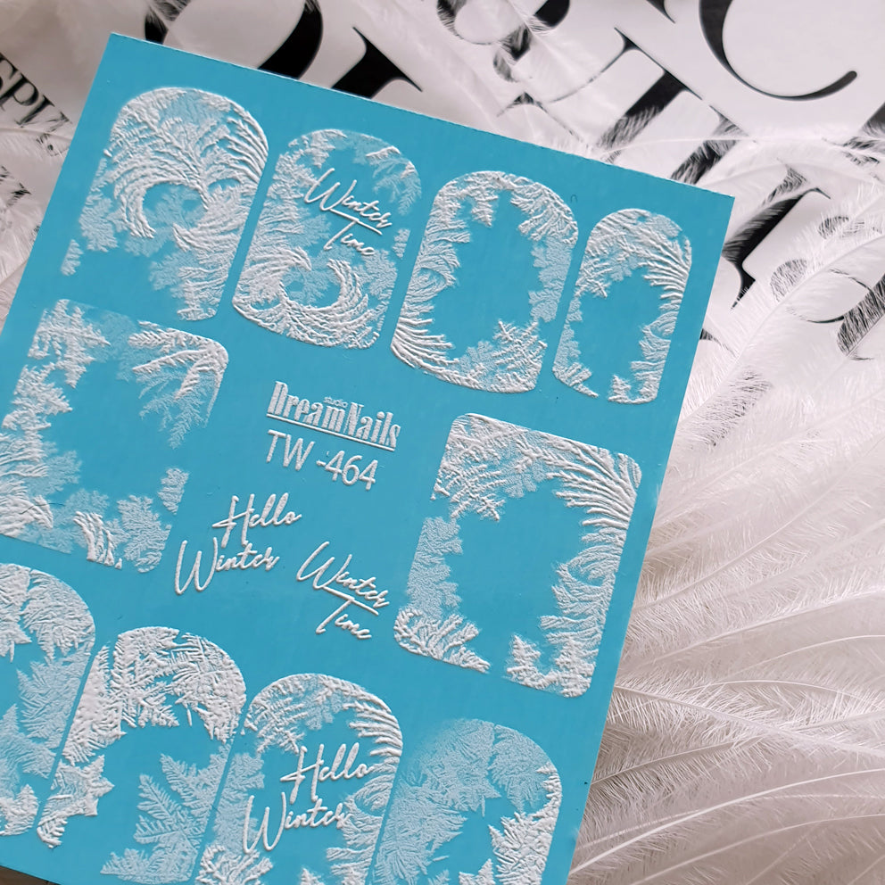 Water nail decals 2d white TW-464