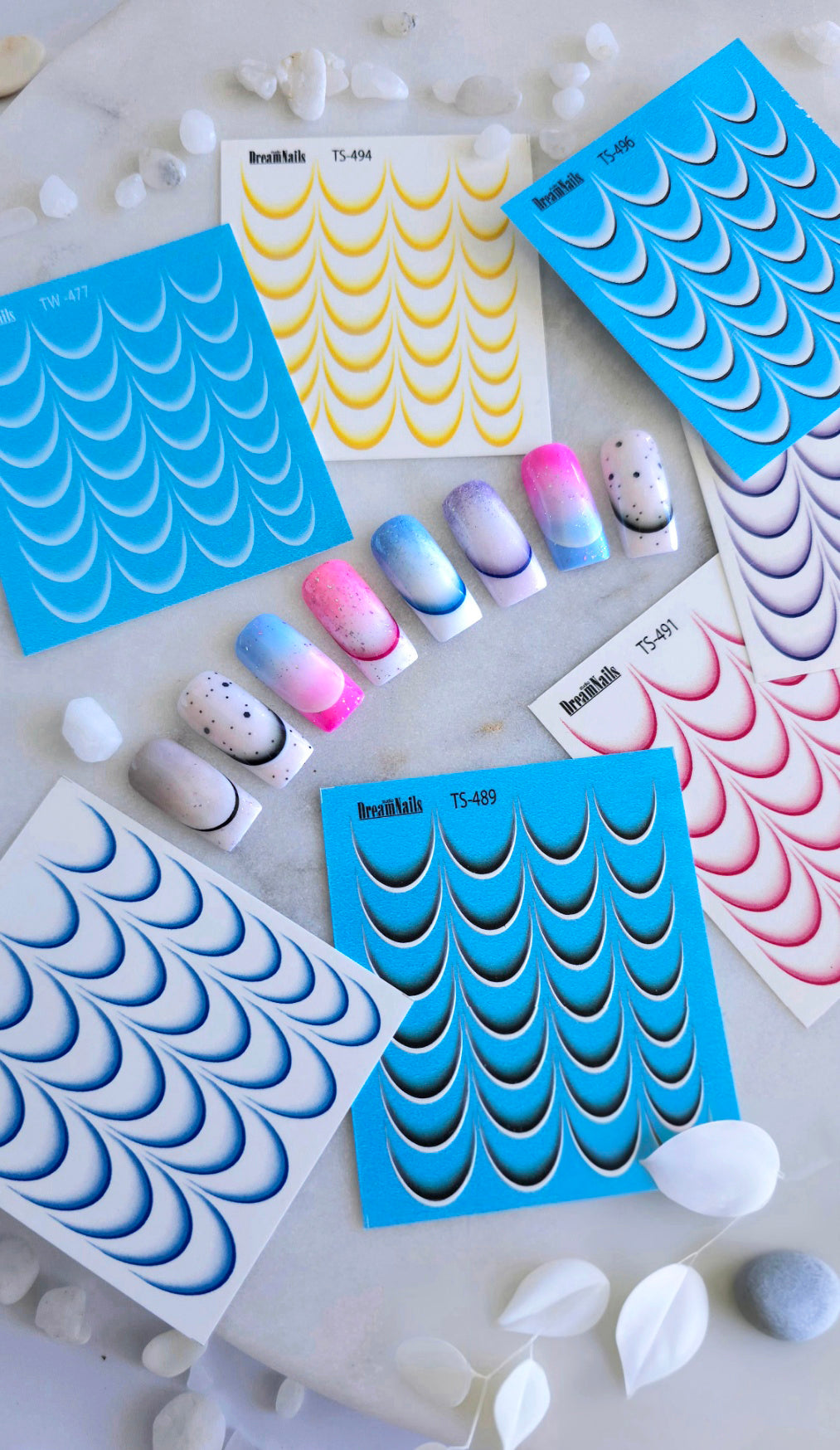 Water nail decals 2d color TS-496