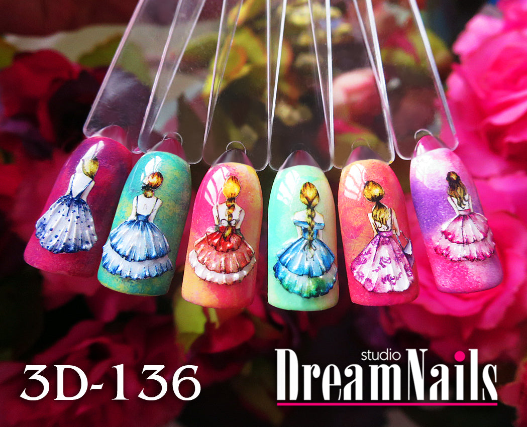 Water nail decals 3d slider 3D-136