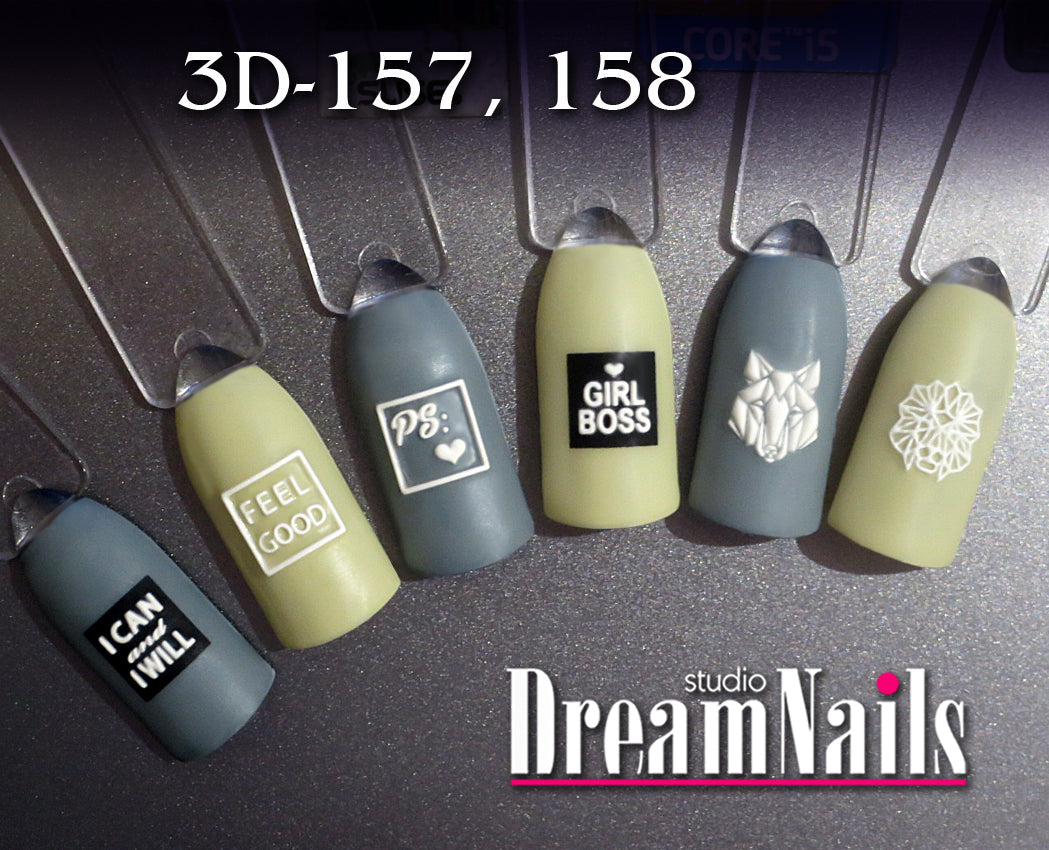 Water nail decals 3d slider 3D-157