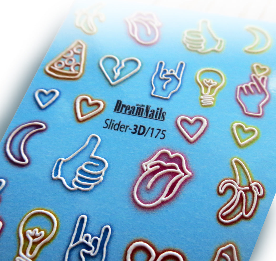 Water nail decals 3d slider 3D-175