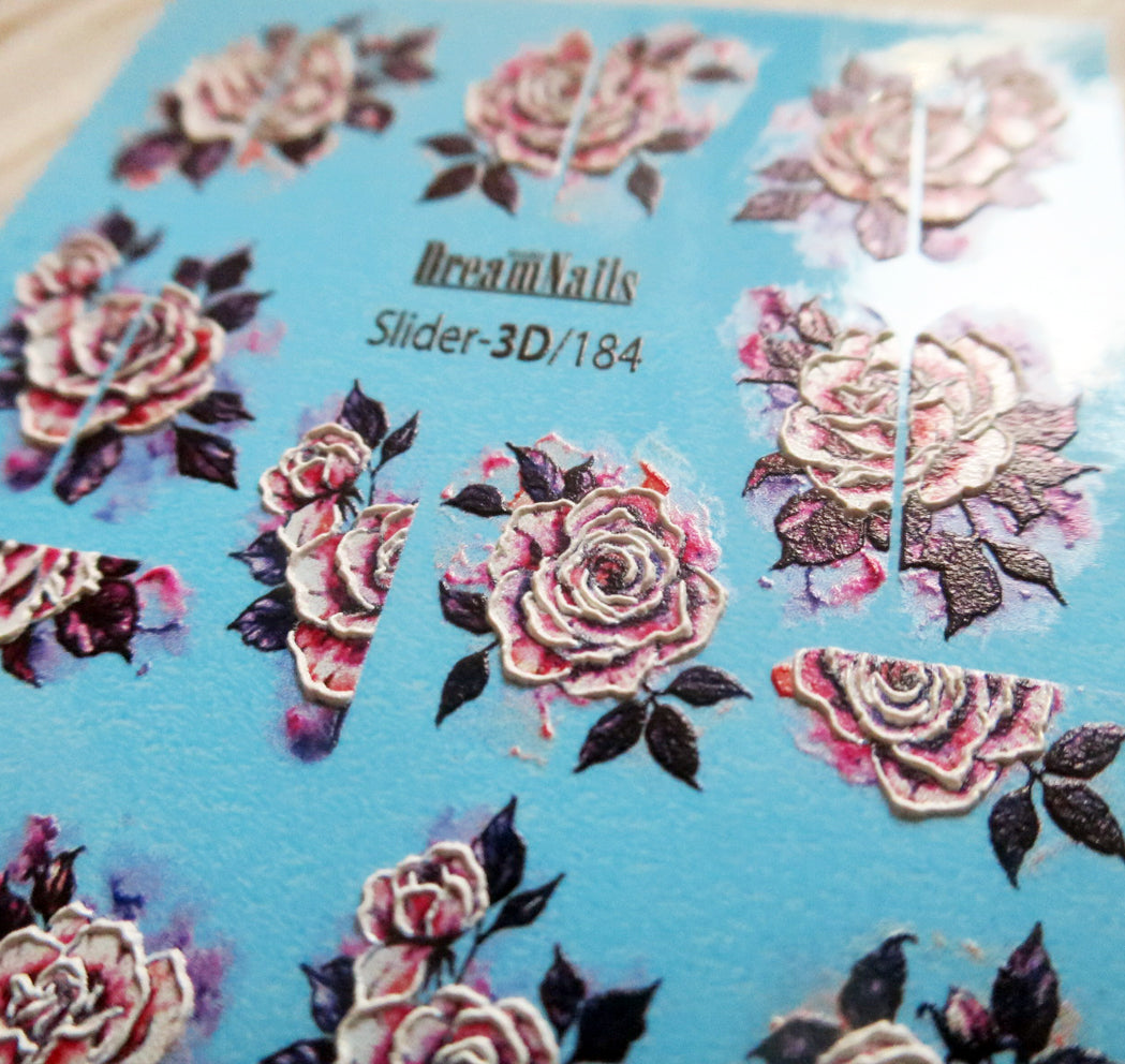 Water nail decals 3d slider 3D-184