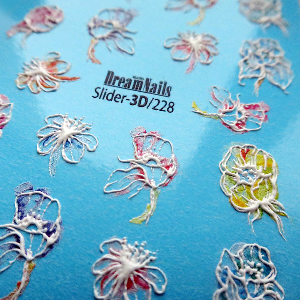 Water nail decals 3d slider 3D-228