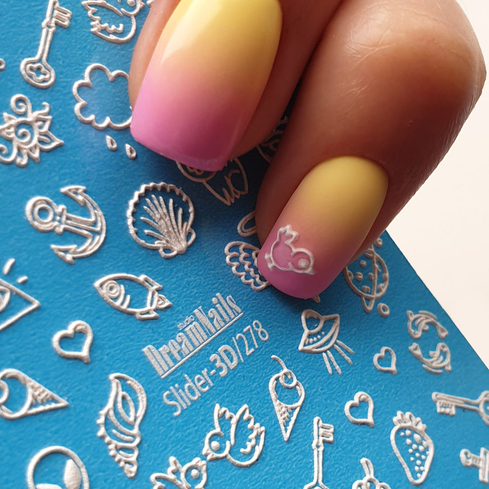 Water nail decals 3d slider 3D-278