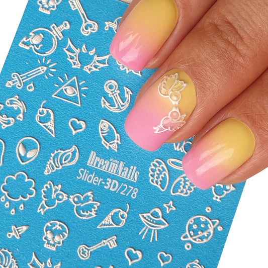 Water nail decals 3d slider 3D-278