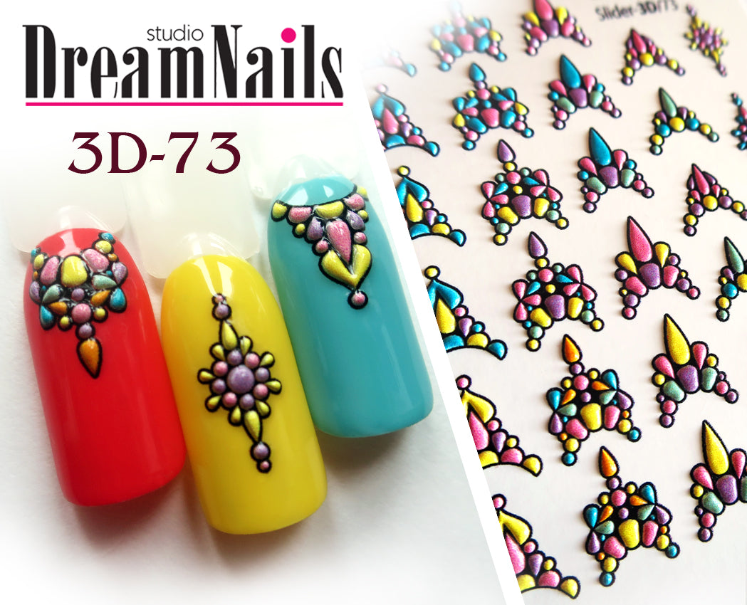 Water nail decals 3d slider 3D-73