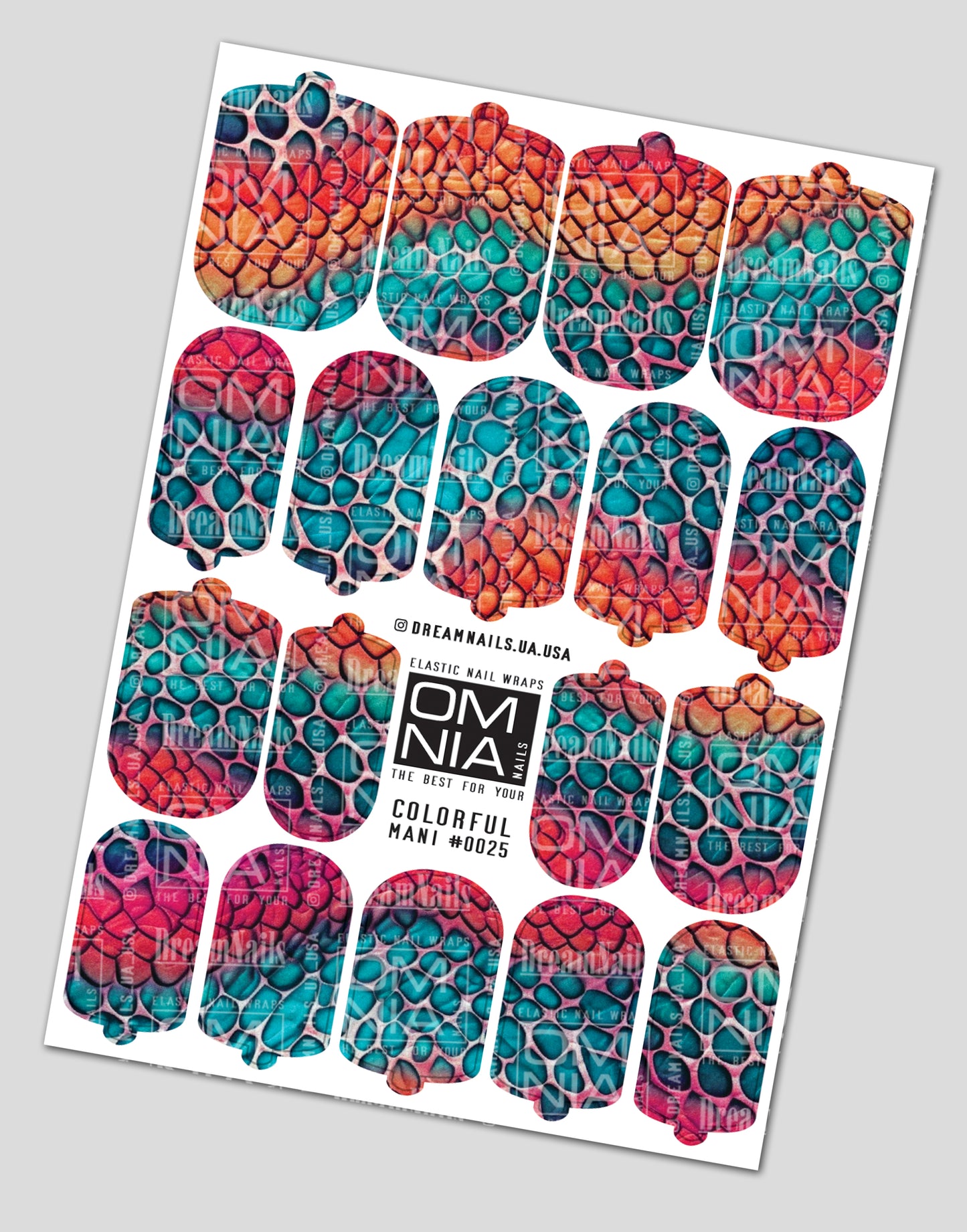 Nail wraps mani colorful M-25