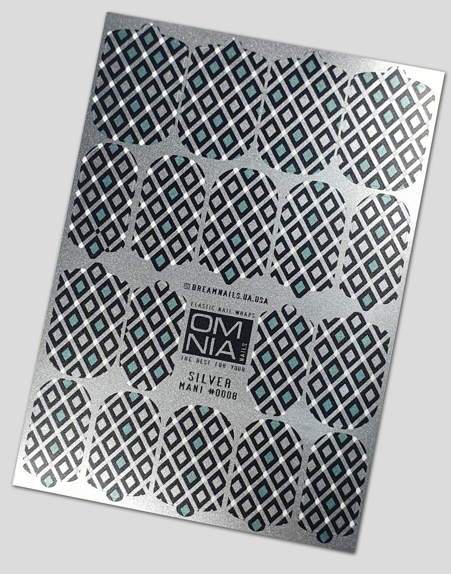 Nail wraps mani silver SM-8