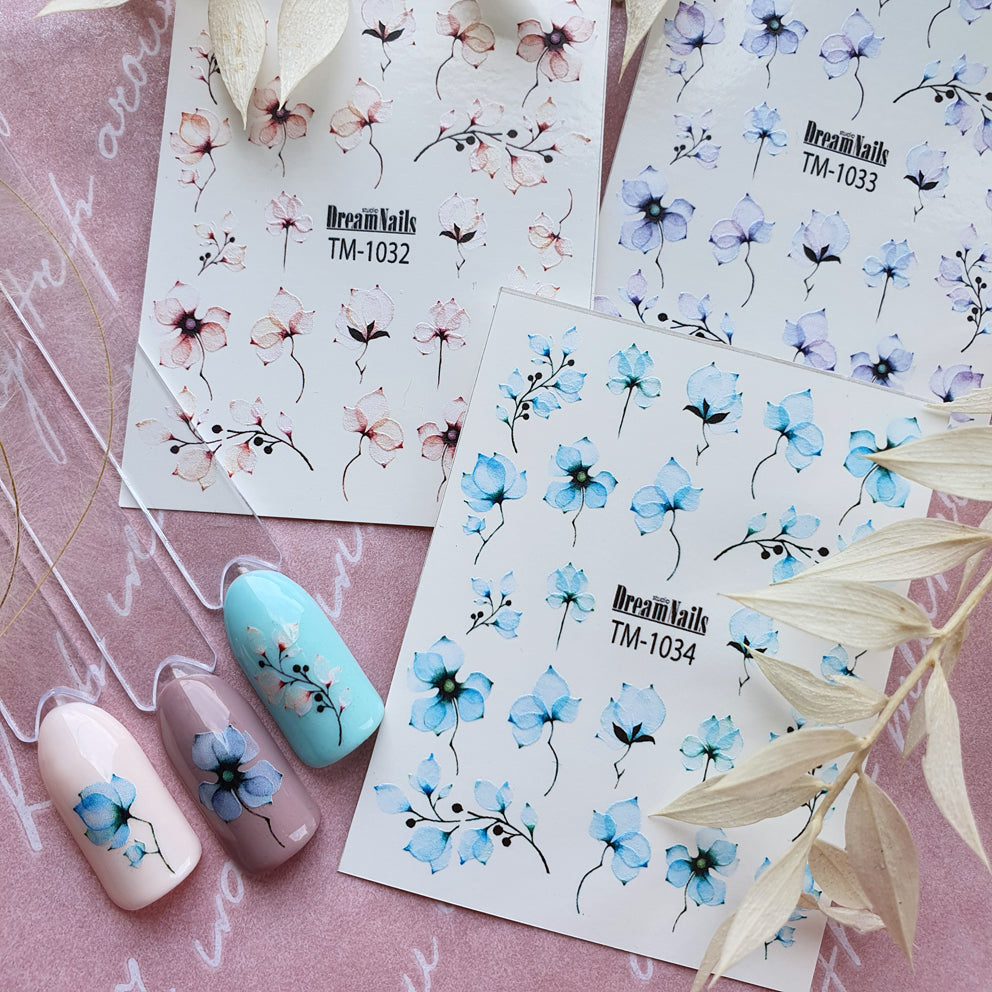 Water nail decals 2d color TM-1032