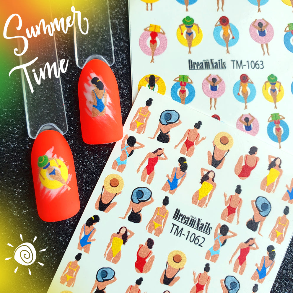 Water nail decals 2d color TM-1062