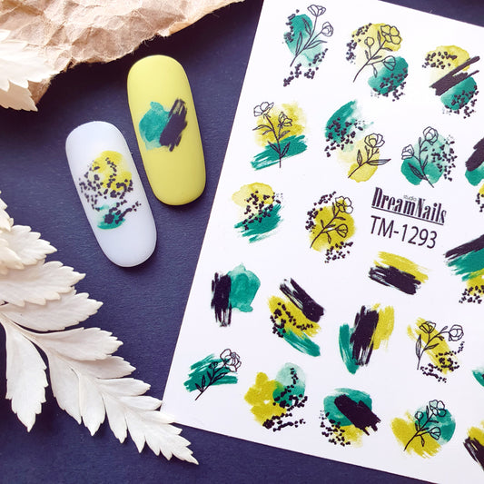 Water nail decals 2d color TM-1293