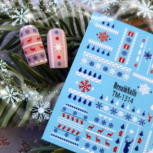 Water nail decals 2d color TM-1314