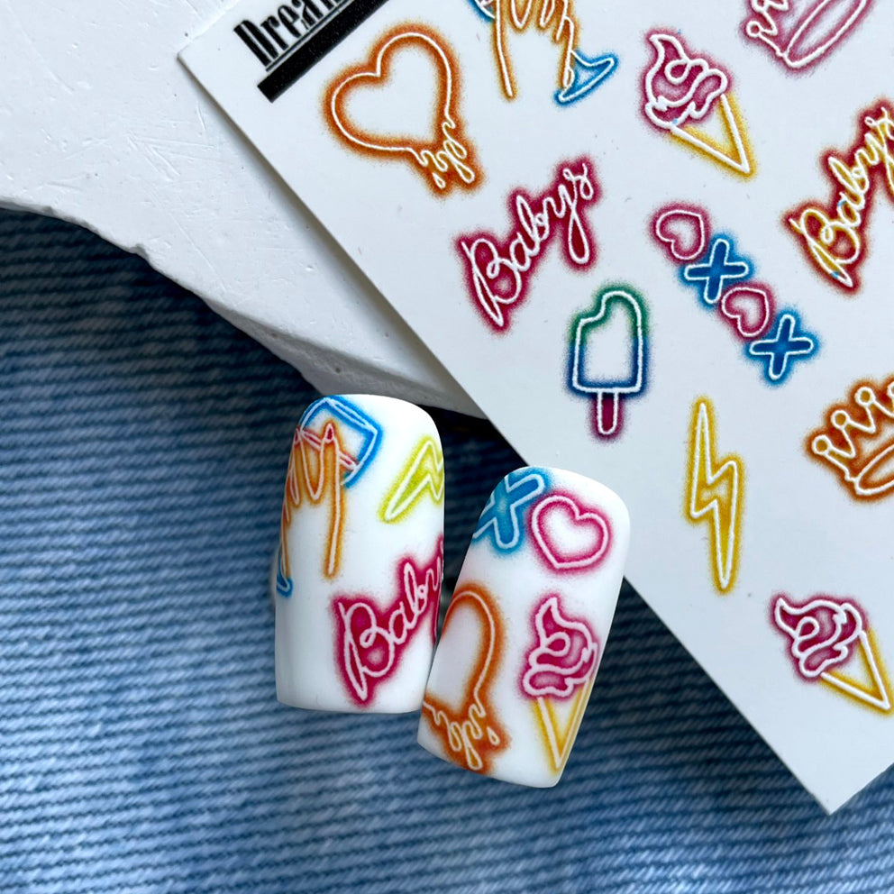 Water nail decals 2d color TM-767