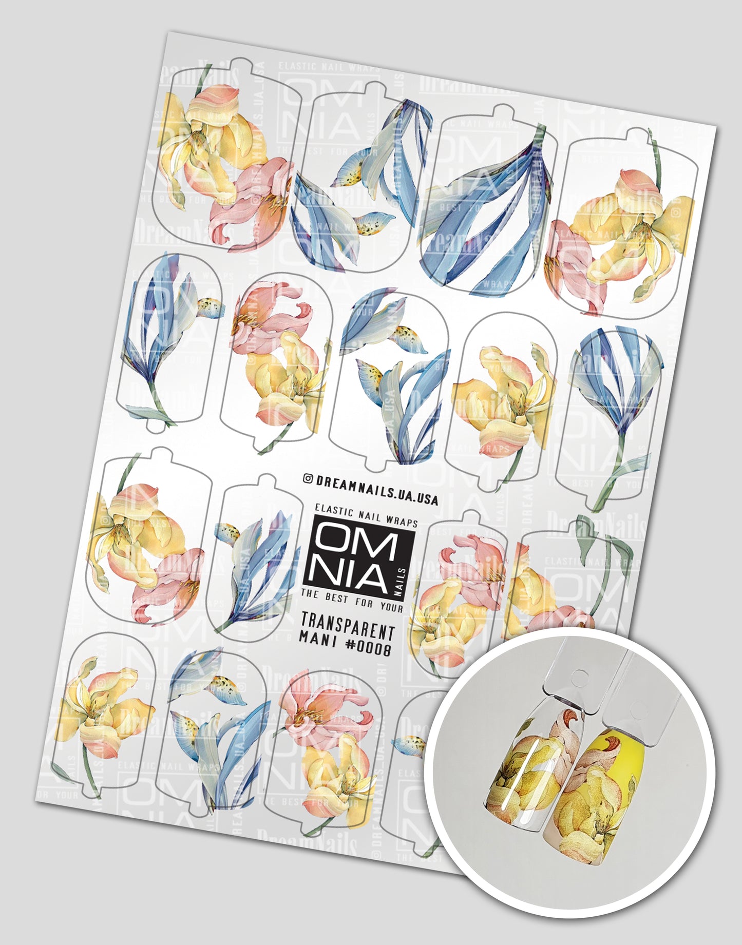 Nail wraps mani transparent TM-8