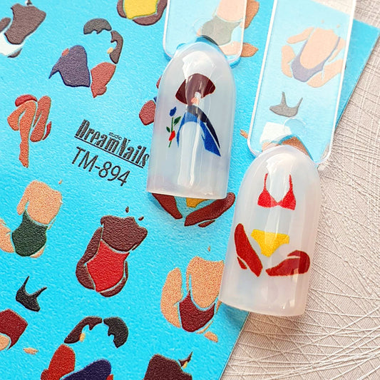 Water nail decals 2d color TM-894