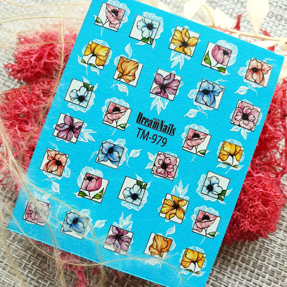 Water nail decals 2d color TM-979