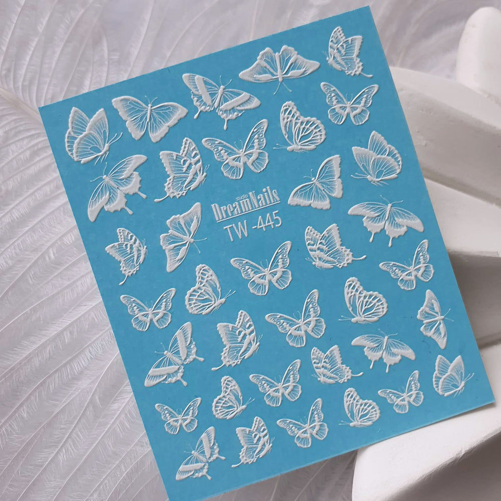 Water nail decals 2d white TW-445