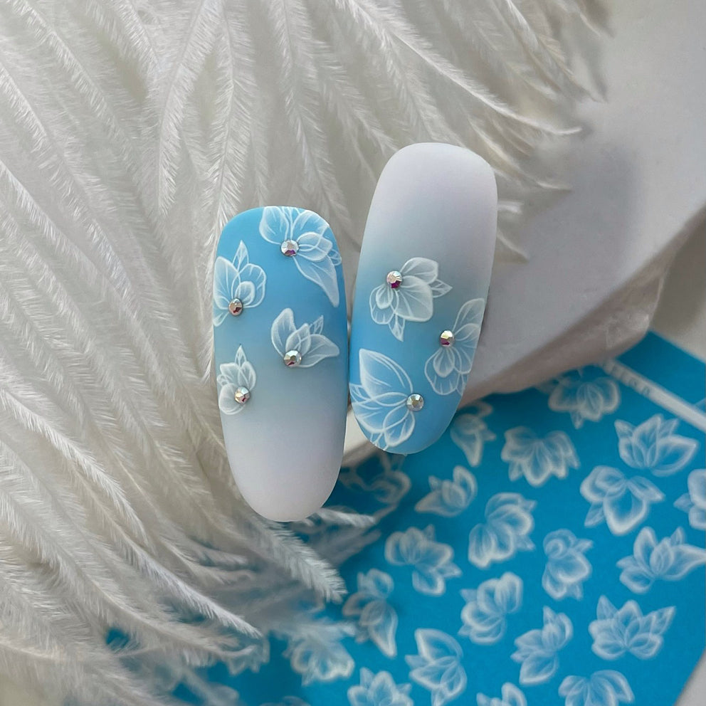 Water nail decals 2d white TW-447