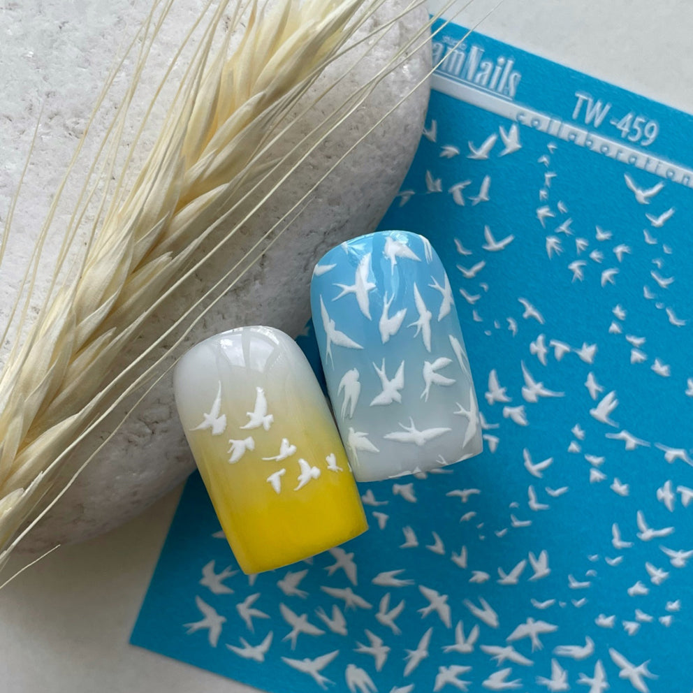 Water nail decals 2d white TW-459